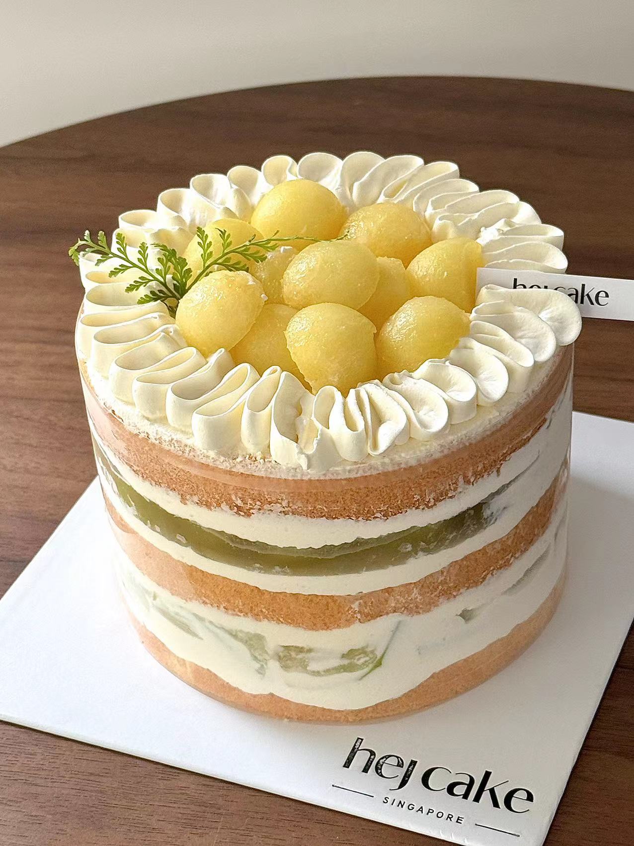 Melon Longjing Green Tea Cream Cake