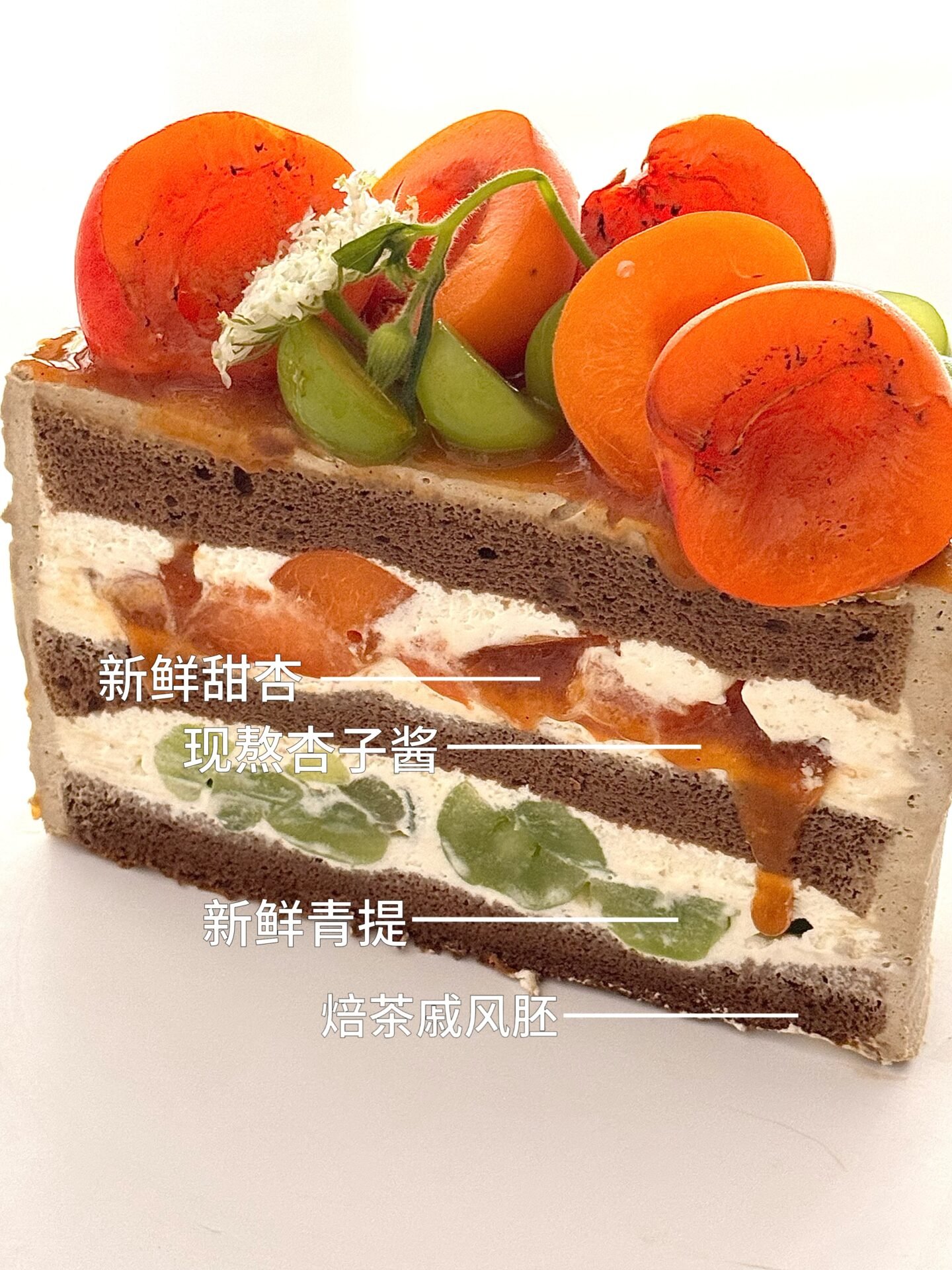 Roasted Tea Sweet Apricot Cake 焙茶甜杏青提