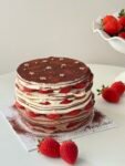 Chocolate Strawberry Mille Crepe Cake 法芙娜巧克力千层蛋糕