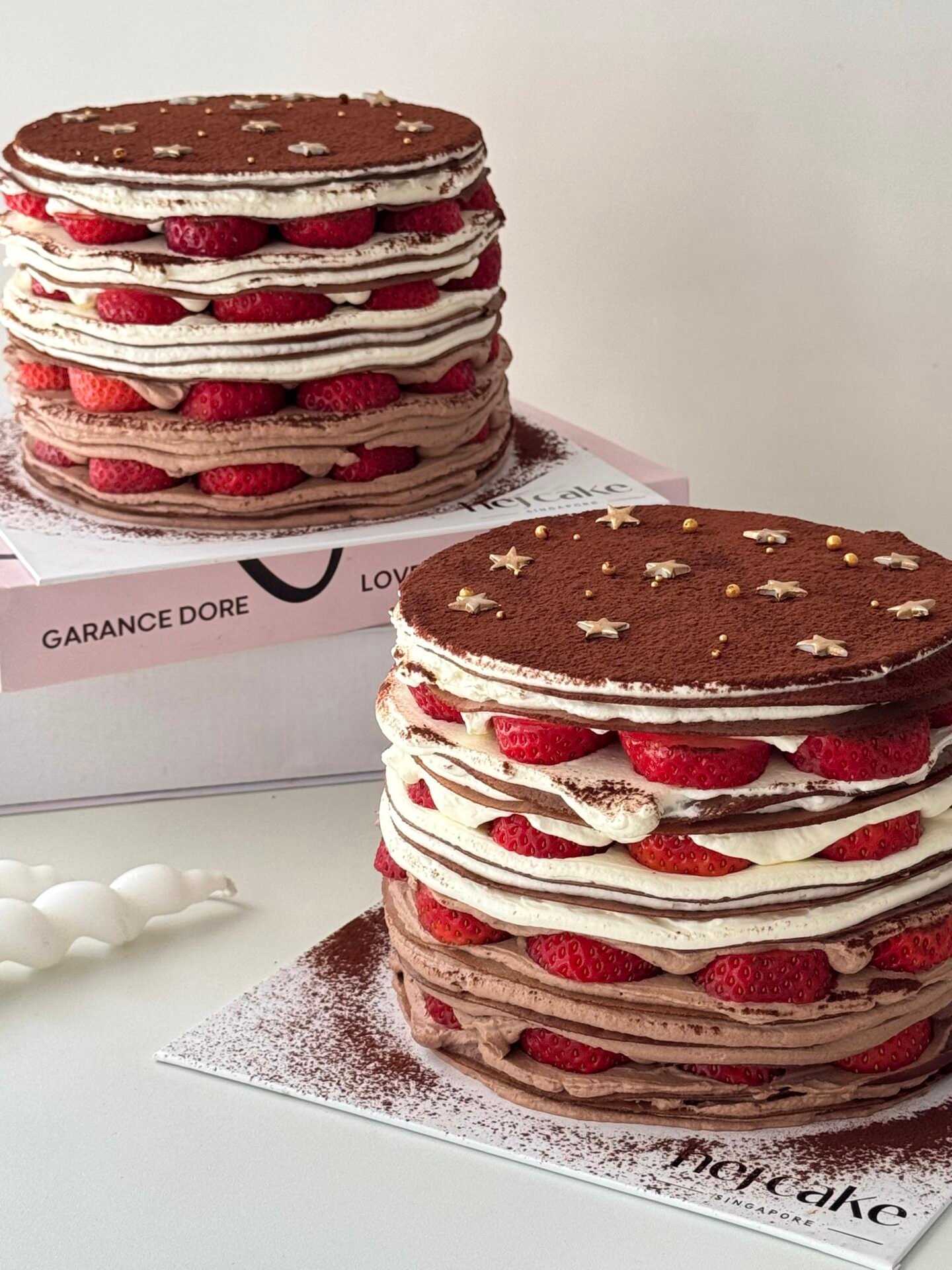 Chocolate Strawberry Mille Crepe Cake 法芙娜巧克力千层蛋糕